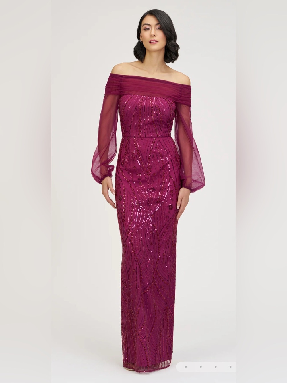 Savannah Column Gown COLOR Raspberry - Picture 5 of 5